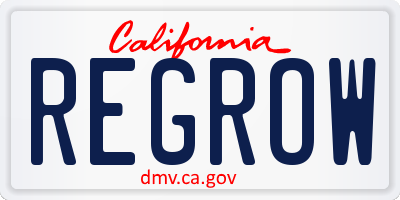 CA license plate REGROW