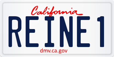 CA license plate REINE1