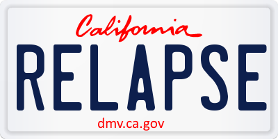 CA license plate RELAPSE