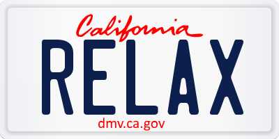 CA license plate RELAX