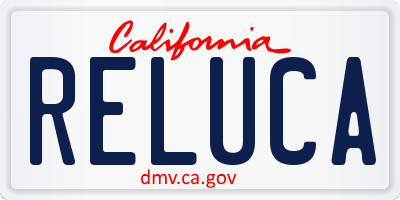 CA license plate RELUCA