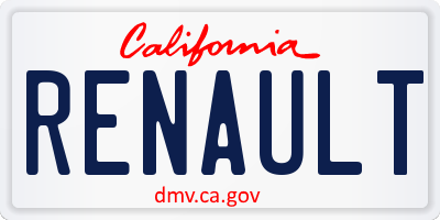 CA license plate RENAULT