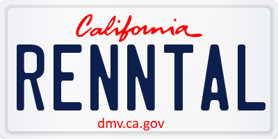 CA license plate RENNTAL