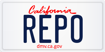 CA license plate REPO