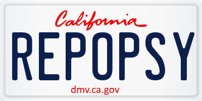 CA license plate REPOPSY