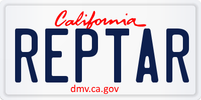 CA license plate REPTAR