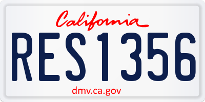 CA license plate RES1356