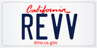 CA license plate REVV