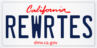 CA license plate REWRTES