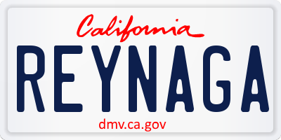 CA license plate REYNAGA