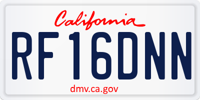 CA license plate RF16DNN