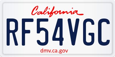 CA license plate RF54VGC