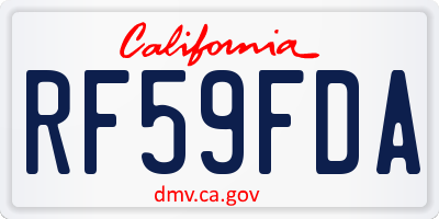 CA license plate RF59FDA