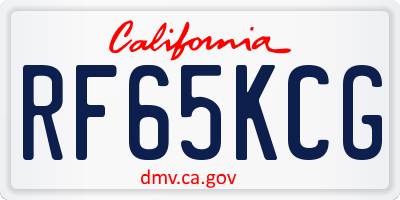 CA license plate RF65KCG