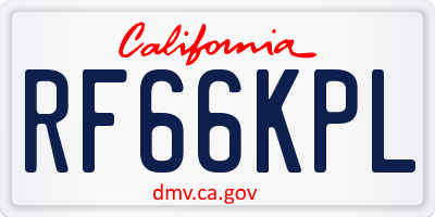 CA license plate RF66KPL