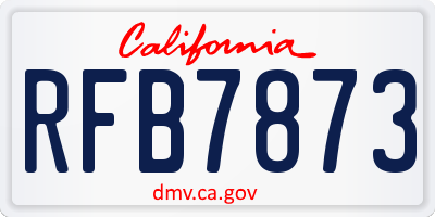 CA license plate RFB7873