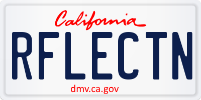 CA license plate RFLECTN