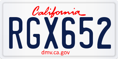 CA license plate RGX652