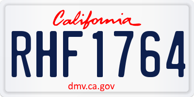 CA license plate RHF1764