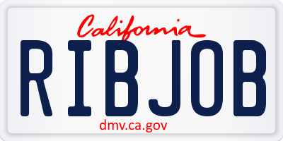 CA license plate RIBJOB