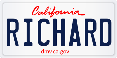 CA license plate RICHARD