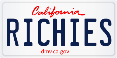 CA license plate RICHIES