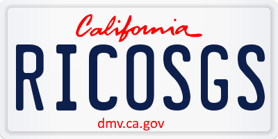 CA license plate RICOSGS