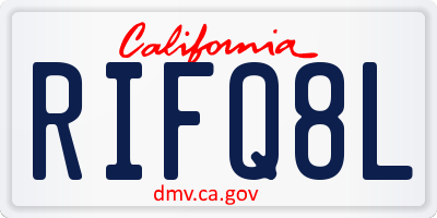 CA license plate RIFQ8L