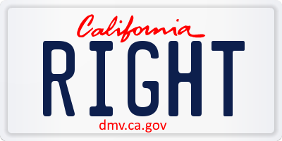 CA license plate RIGHT