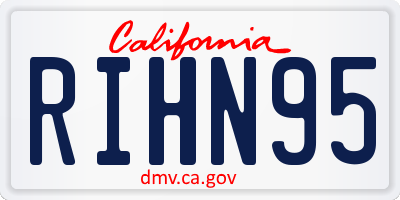 CA license plate RIHN95