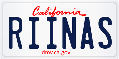 CA license plate RIINAS