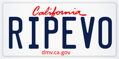 CA license plate RIPEVO