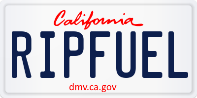 CA license plate RIPFUEL