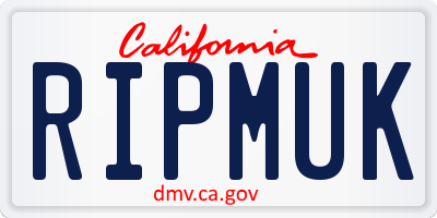 CA license plate RIPMUK