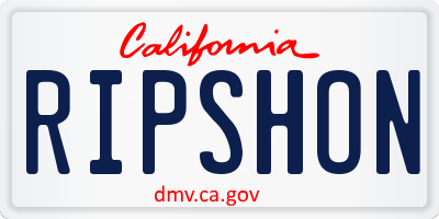 CA license plate RIPSHON