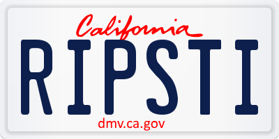 CA license plate RIPSTI