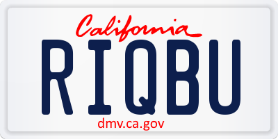 CA license plate RIQBU