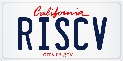 CA license plate RISCV