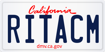 CA license plate RITACM