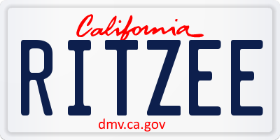 CA license plate RITZEE