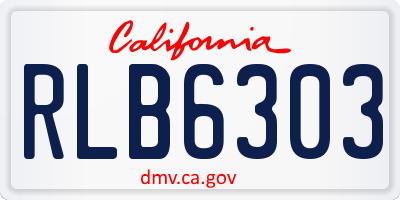 CA license plate RLB6303