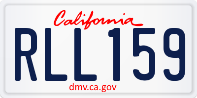 CA license plate RLL159