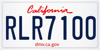 CA license plate RLR7100