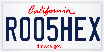 CA license plate RO05HEX