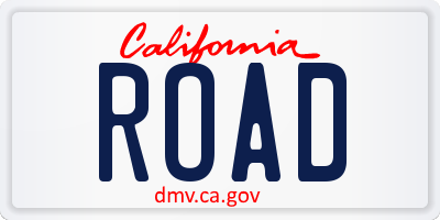 CA license plate ROAD