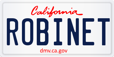 CA license plate ROBINET