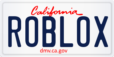 CA license plate ROBLOX