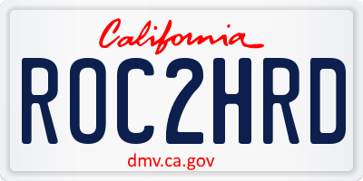 CA license plate ROC2HRD