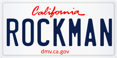 CA license plate ROCKMAN