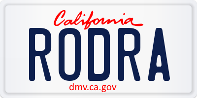 CA license plate RODRA